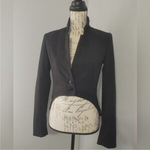 Divided Black Tailored Blazer High Low Suit Jacket 6